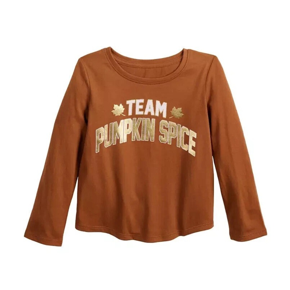 JUMPING BEANS FALL TEAM PUMPKIN‎ SPICE GRAPHIC TEE Girls Size 8